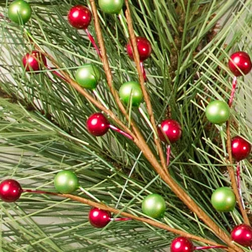 19" Berry Spray: Metallic Red & Green