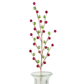 19" Berry Spray: Metallic Red & Green