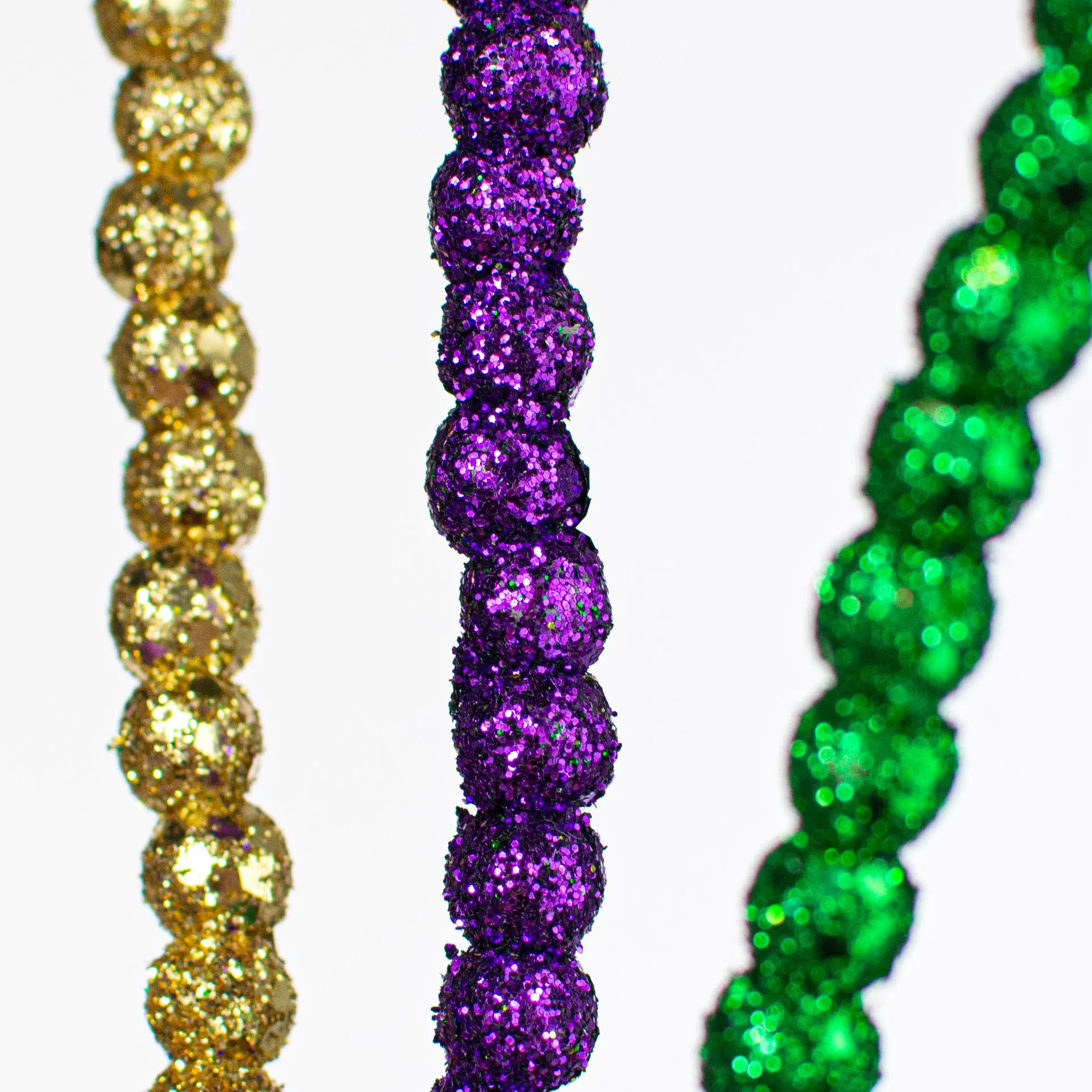 26" Glitter Bead Leaf Spray: Mardi Gras