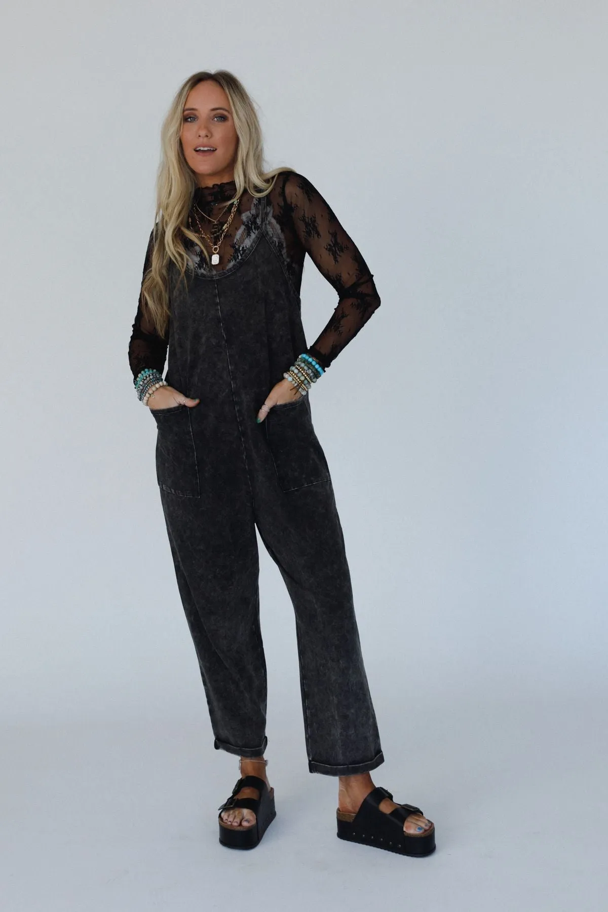 Brooke Pocket Jumpsuit - Ash Black