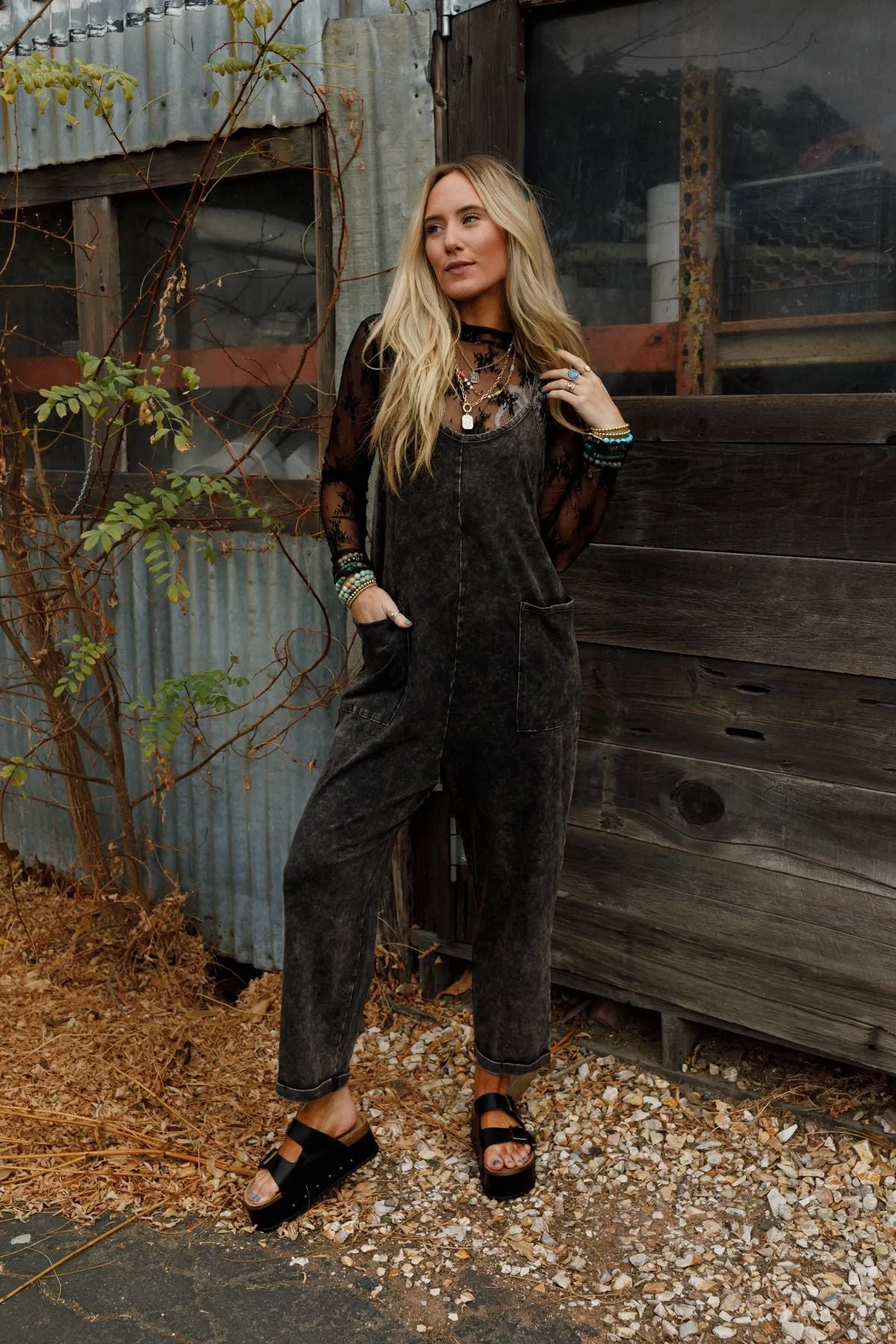 Brooke Pocket Jumpsuit - Ash Black