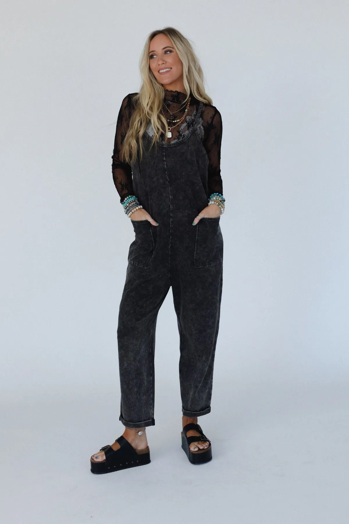 Brooke Pocket Jumpsuit - Ash Black