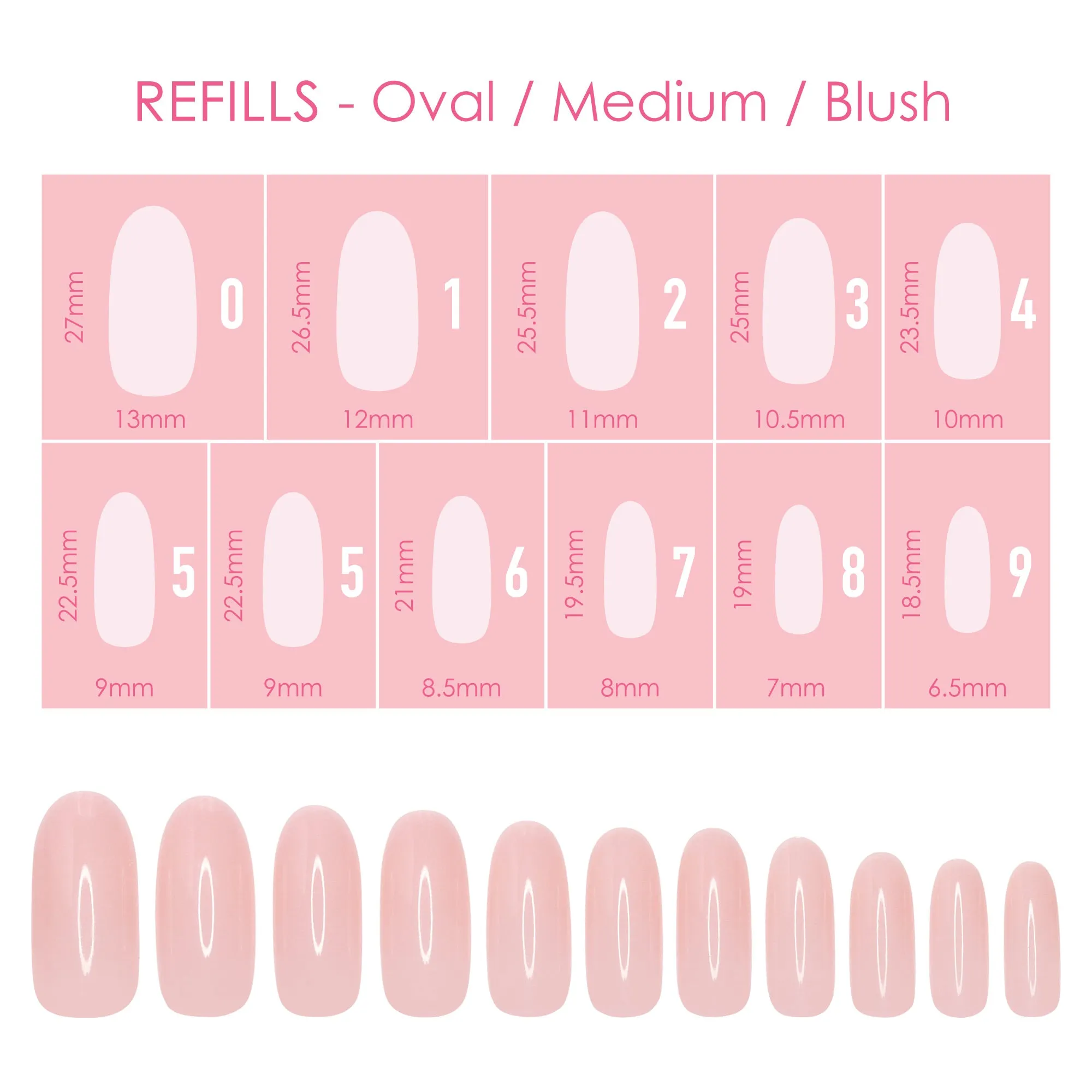 Charme Gel Extension Tips Refill / Oval / Medium / Blush