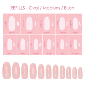 Charme Gel Extension Tips Refill / Oval / Medium / Blush