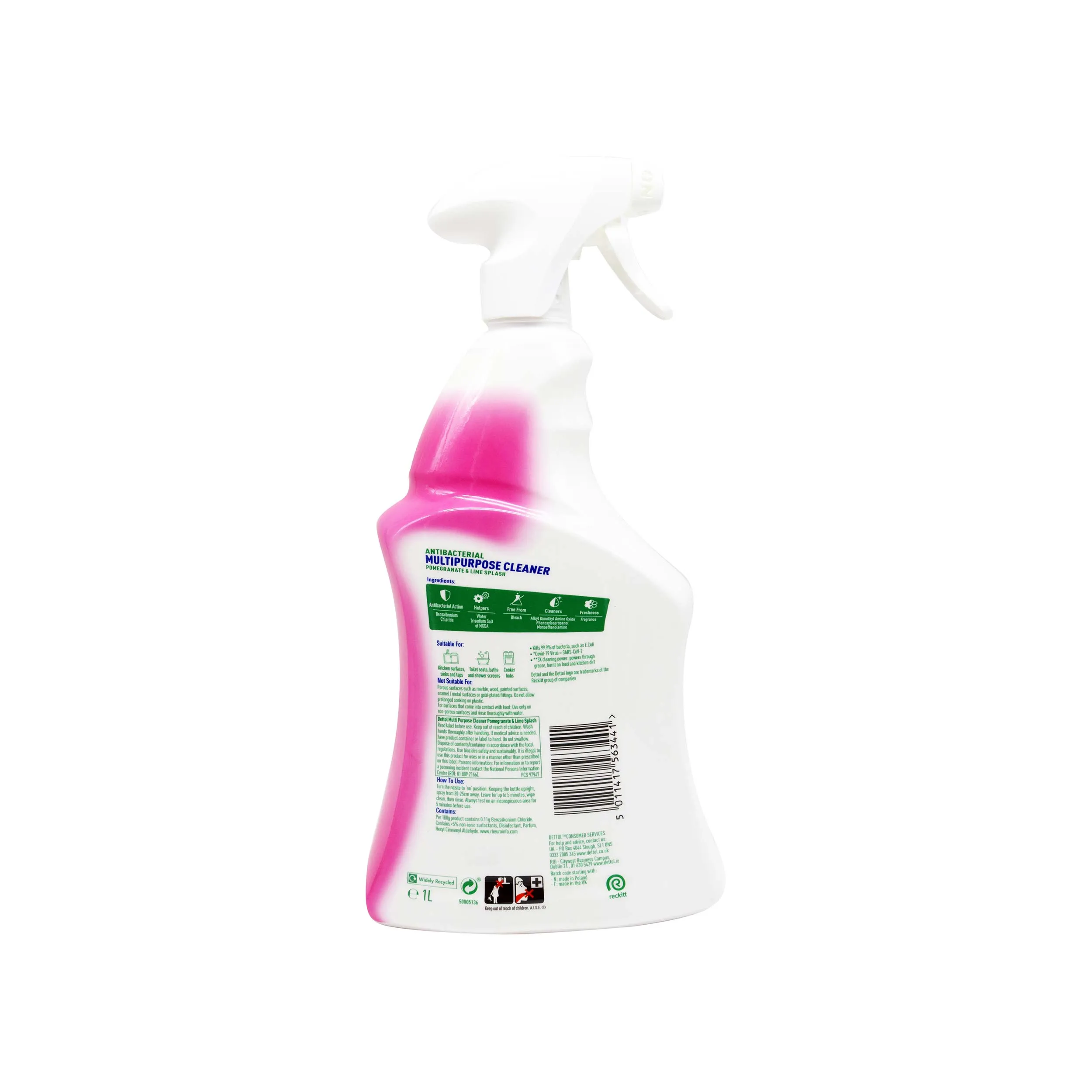 Dettol Antibacterial Multipurpose Cleaner Spray Pomegranate & Lime 1L