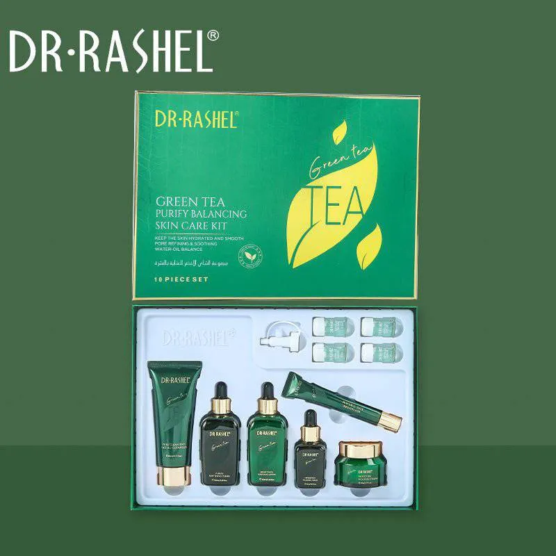 DR.RASHEL 10 PC Set Green Tea Purify Balancing Skin Care Facial Care Series DRL- 1644
