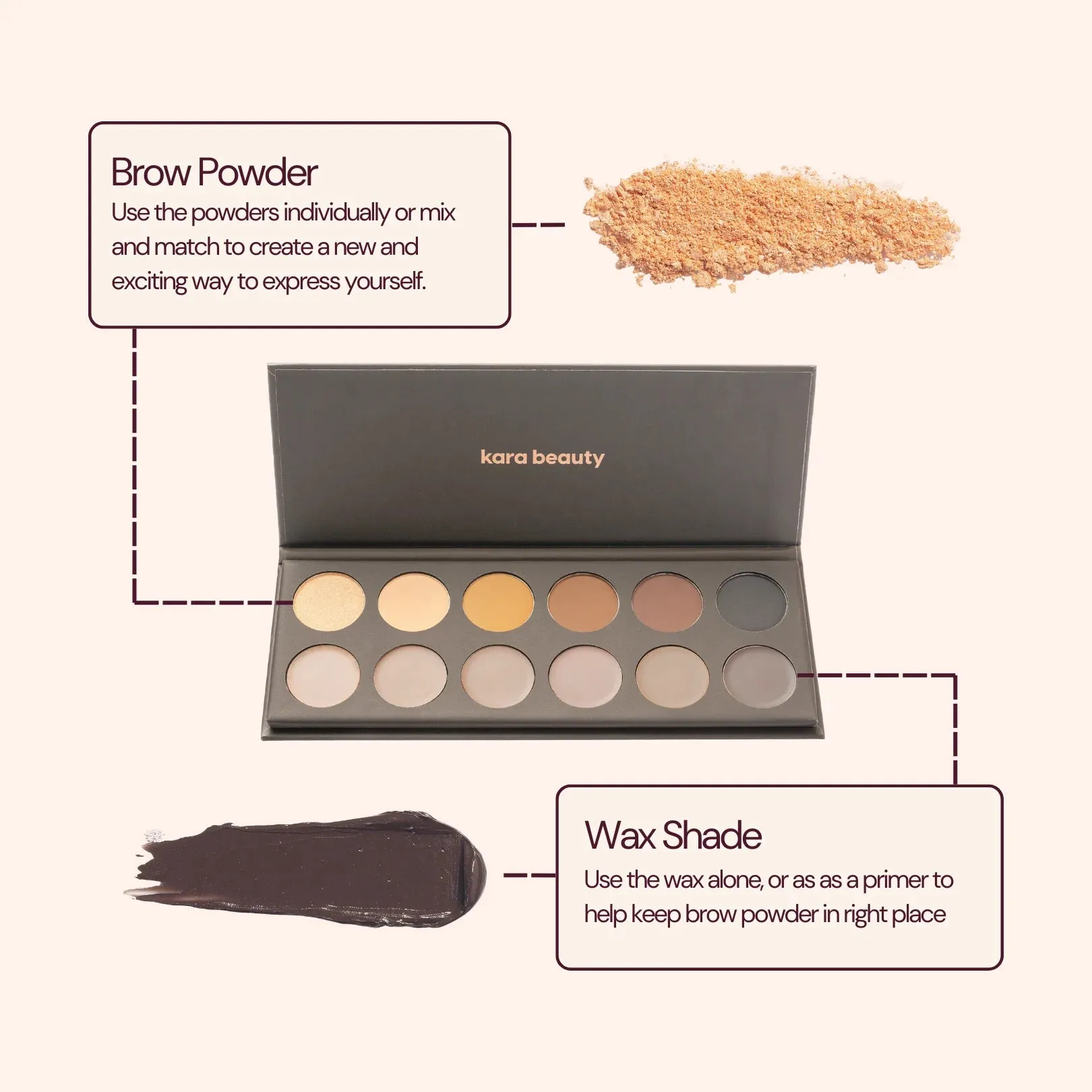 KR-F9-16-1 (EB15) : Every Shade of You - Brow Cream & Powder Palette : 6 PC