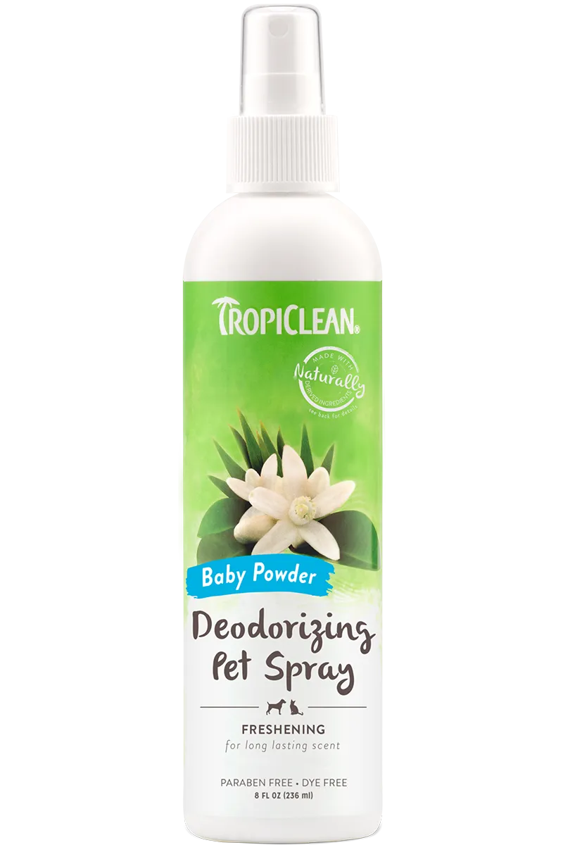 Tropiclean Baby Powder Deodorizing Spray For Pets, 8-oz